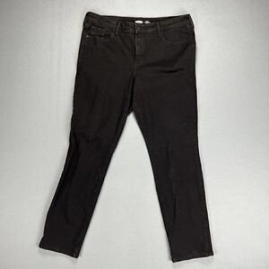Old Navy Jeans Womens 16 Long Black Denim Power Slim Straight Mid-Rise Stretch
